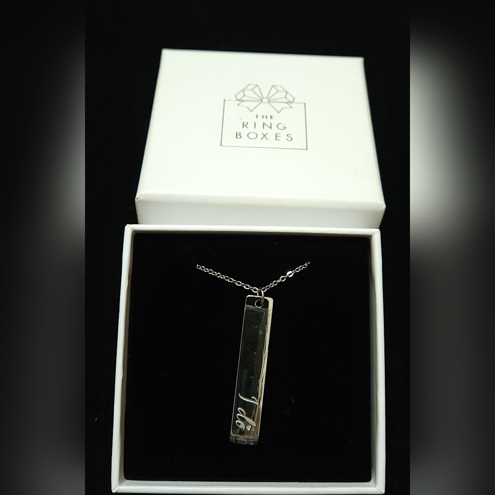 "I Do" Stainless Steel Pendant Necklace 17" New In Box